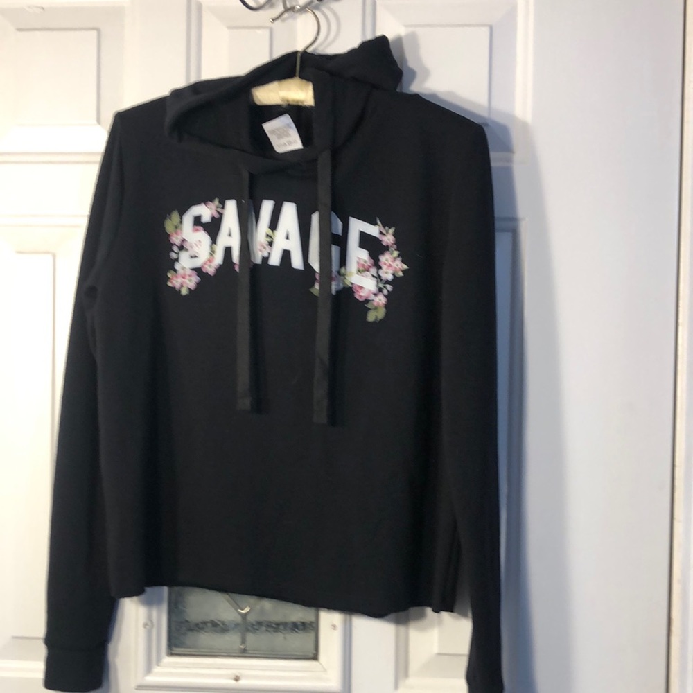 Modern luxe teen crop hoodie